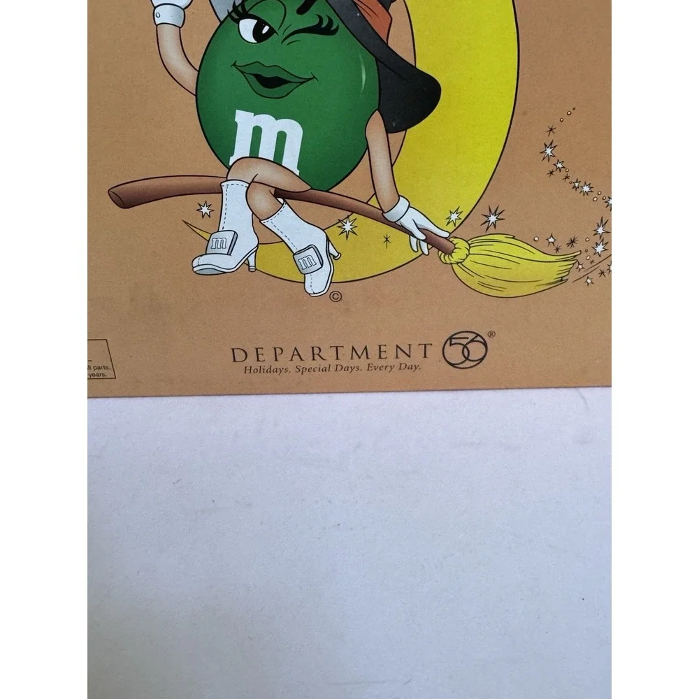 **EXTREMELY RARE!** VTG‎ DEPARTMENT 56 BRAND NEW SEAL M&M's Green Witch Flip Top